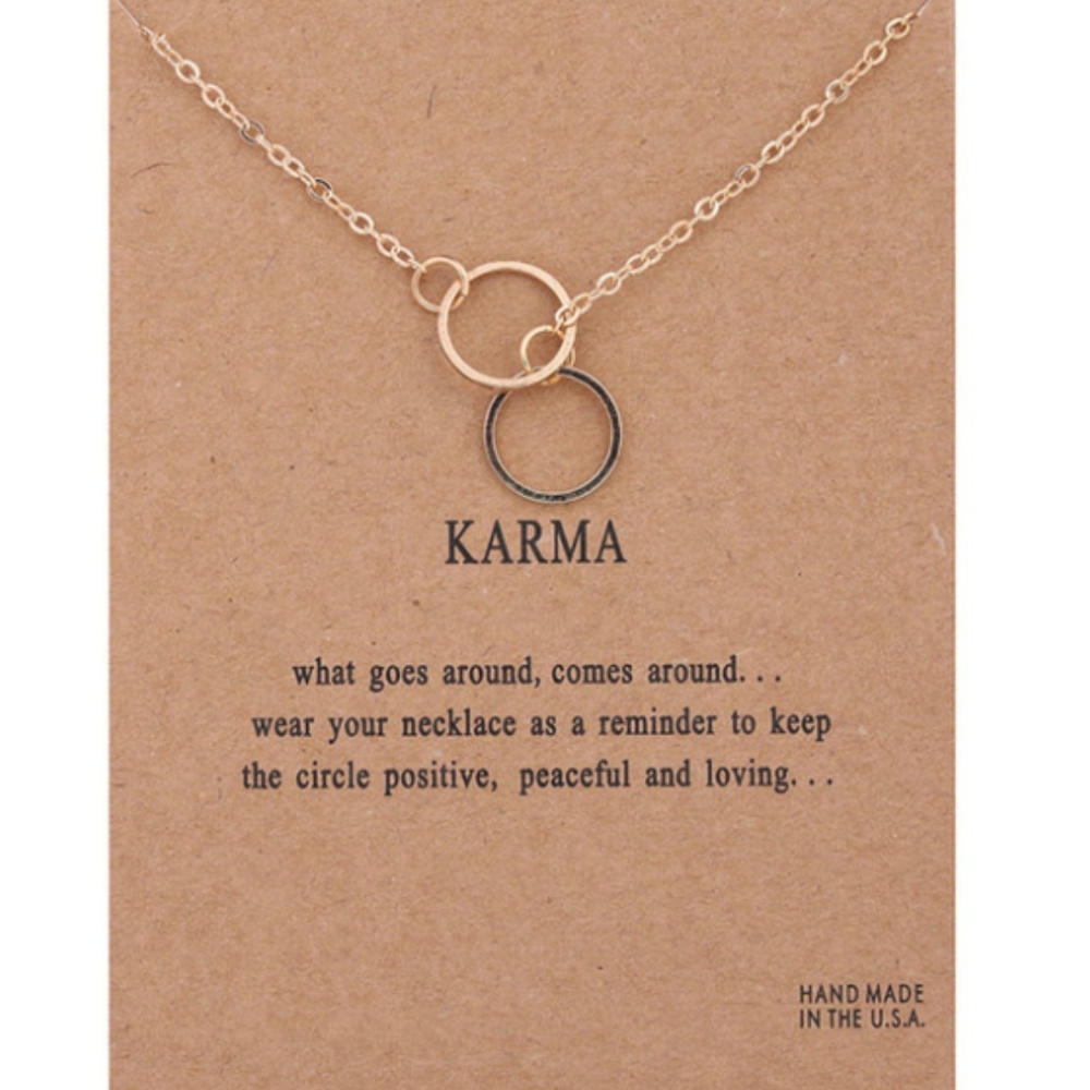NEW Gold Karma Loop Hoop Circle necklace